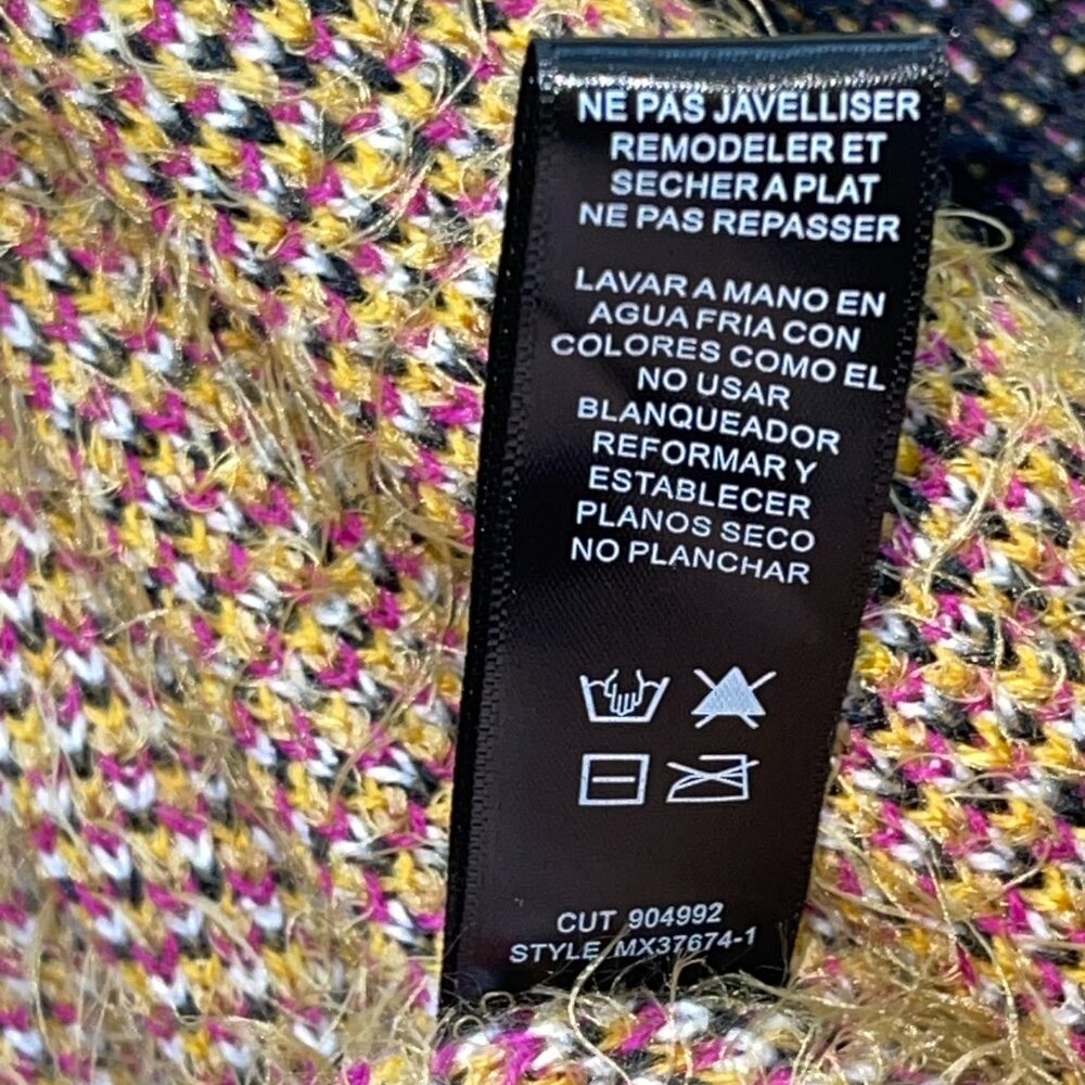 NWT Small Max Sport LA Boho B&W/Gold/Pink Long Sweater Duster with front pockets - Picture 14 of 15